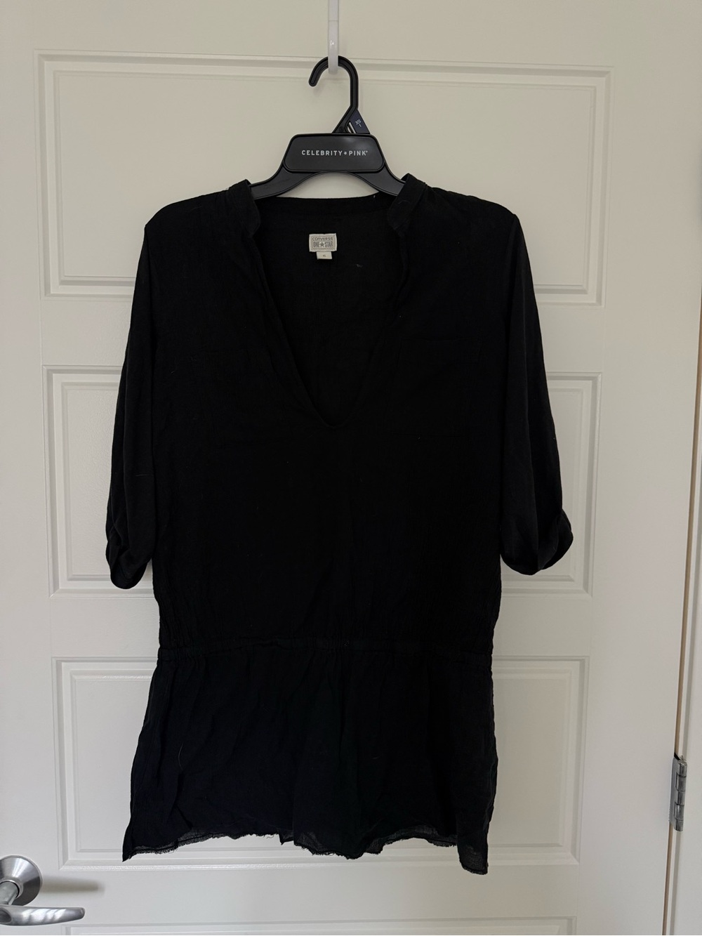 Converse Black V-Neck Tunic Top